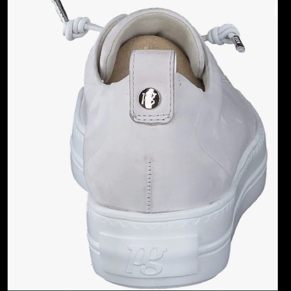 Faye Sneaker PAUL GREEN Lace Up Platform Sneakers. Ivory nubuk Leather - Picture 7 of 13